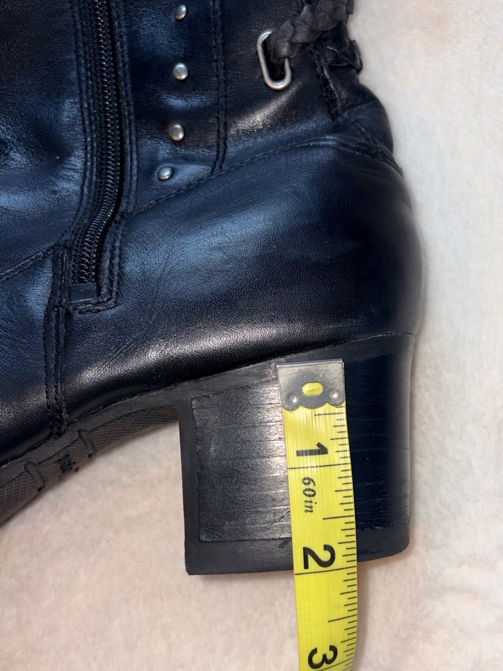 Harley-Davidson Dantie Black Leather Heeled Boots sz 9 - Picture 9 of 10